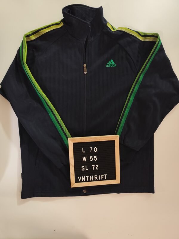 adidas Neon Striped Tracktop Jacket VTG 2000s - Small, Black - Image 2