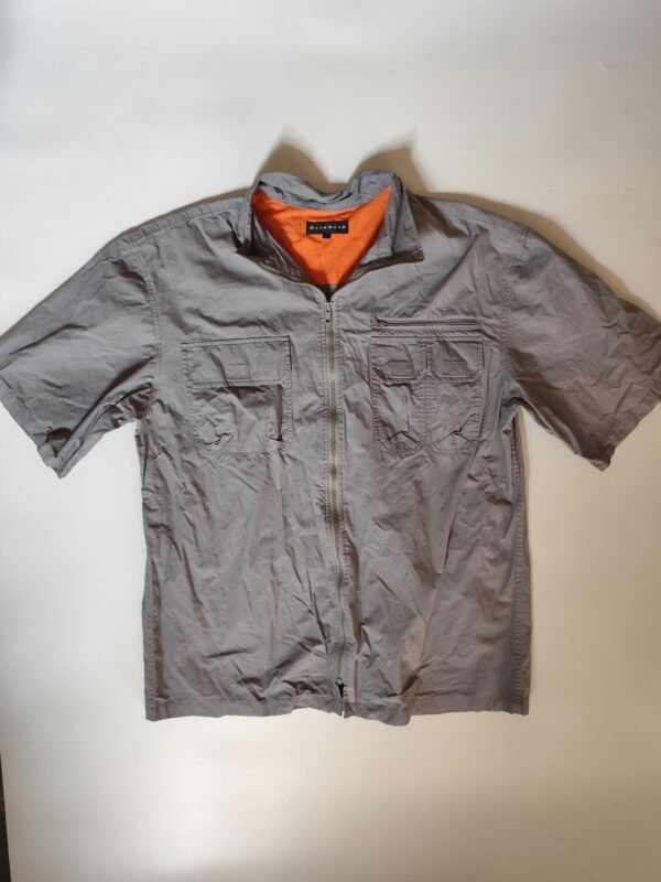 Airwalk Short-Sleeved Zip Up Top - Large, Grey