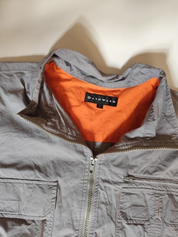 Airwalk Short-Sleeved Zip Up Top - Large, Grey - Image 6