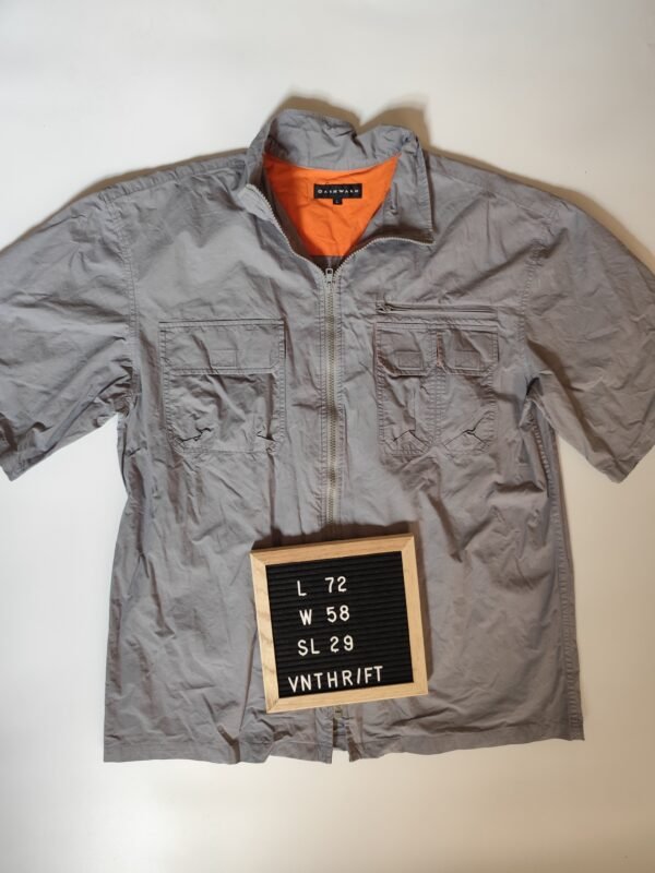 Airwalk Short-Sleeved Zip Up Top - Large, Grey - Image 2