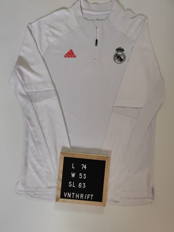 adidas Elevated Quarter-Zip Pullover Stretch Midlayer - Large, White - Image 2