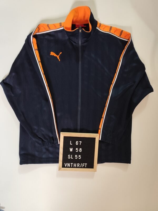 Puma Jersey Jacket - Small-Medium, Black & Orange - Image 2