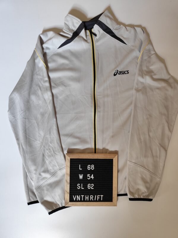 Asics Grey Windbreaker Jacket - Size Large, Grey - Image 2