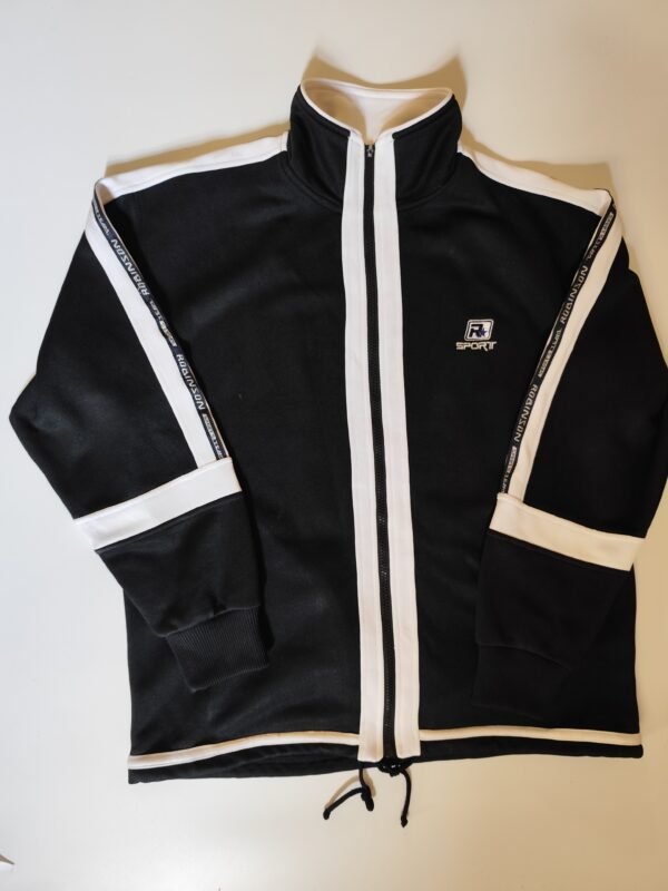 Robinson R Sport Jacket with Missing Pull Tab on Slider - Size Medium, Black & White