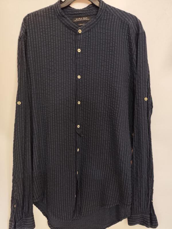 Zara Slim Fit Long Sleeve - XL, Blue - L: 70 - W: 56 - SL:60