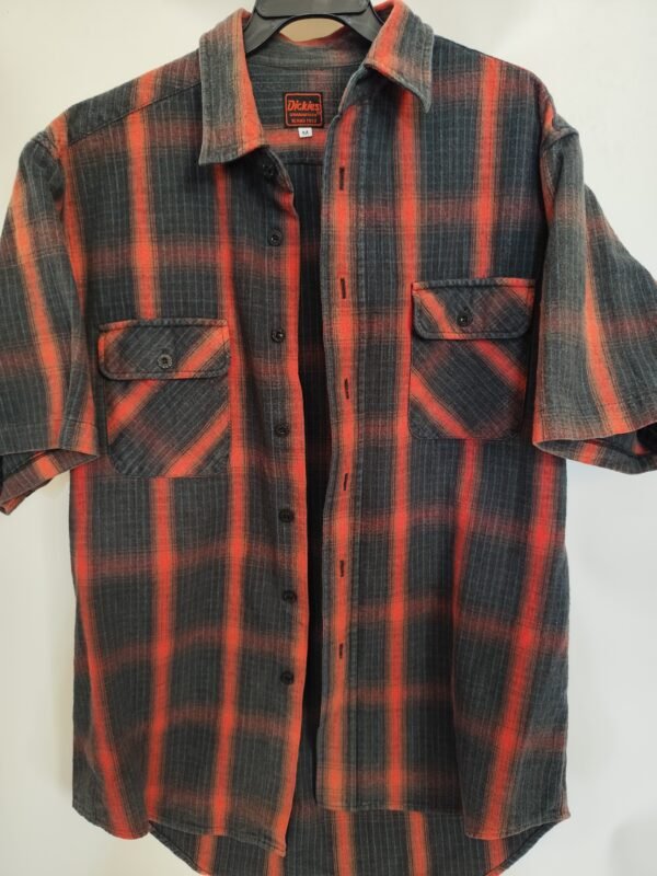 Dickies Guaranteed Texas 1922 Button Down Short Sleeve Thick - M, Red - L: 84 - W: 58 - SL:21