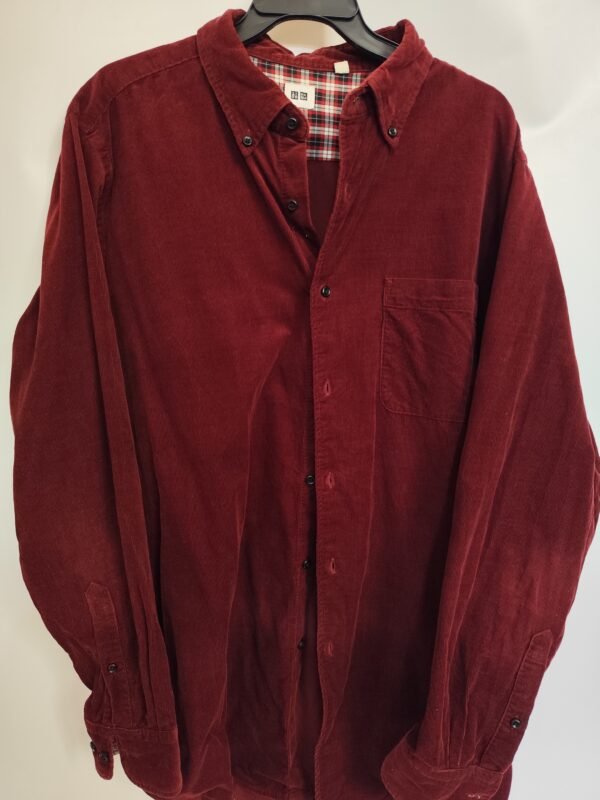 Uniqlo Suede Long Sleeve - L, Red - L: 80 - W: 61 - SL:63
