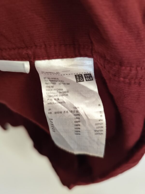 Uniqlo Suede Long Sleeve - L, Red - L: 80 - W: 61 - SL:63 - Image 3