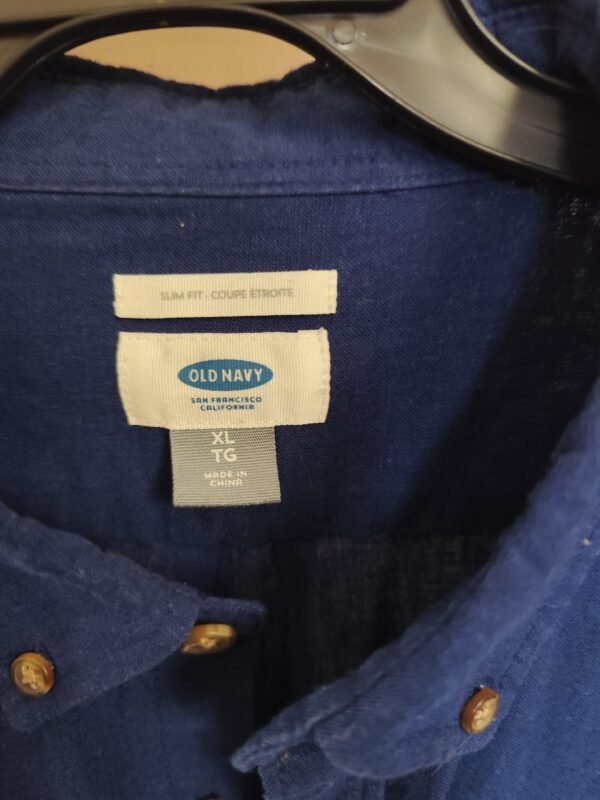 Old Navy Slim Fit Long Sleeve - XL, Blue - L: 70 - W: 61 - SL:60 - Image 3