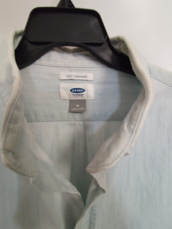 Old Navy Slim Fit Long Sleeve - M, Blue - L: 77 - W: 53 - SL:59 - Image 2