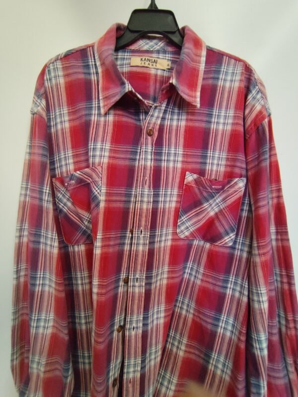 Kansai Jeans Button Down Oxford Smart Flannel - 4L, Red - L: 76 - W: 67 - SL:60