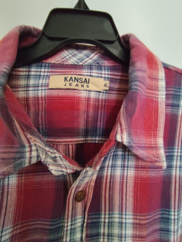 Kansai Jeans Button Down Oxford Smart Flannel - 4L, Red - L: 76 - W: 67 - SL:60 - Image 3