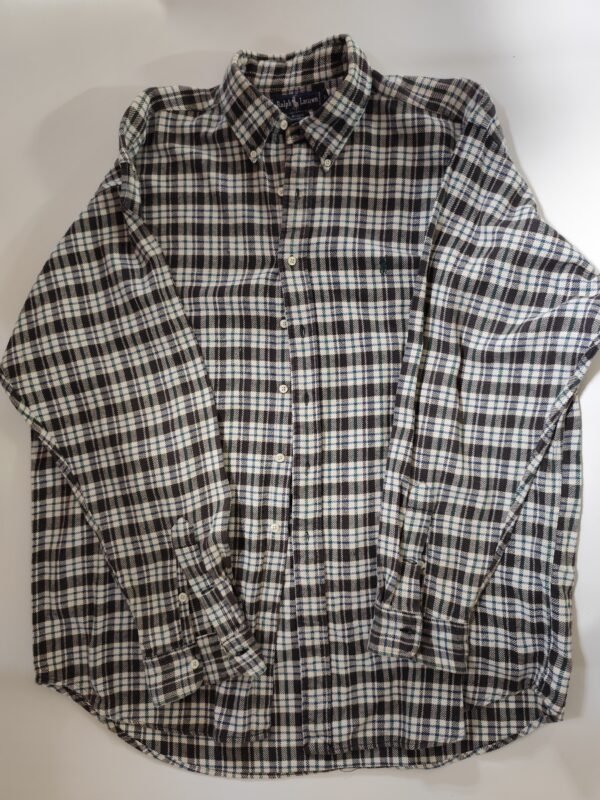 Ralph Lauren Button Down Oxford Smart Flannel - XL, Multicolored - L: 89 - W: 77 - SL:67