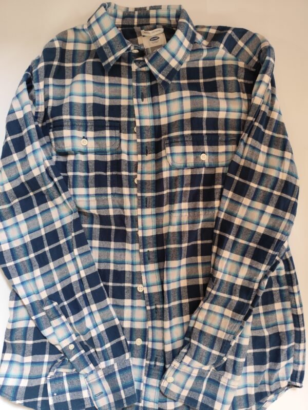 Old Navy Regular Fit Coupe Standard Long Sleeve Flannel - M, Multicolored - L: 75 - W: 55 - SL:64