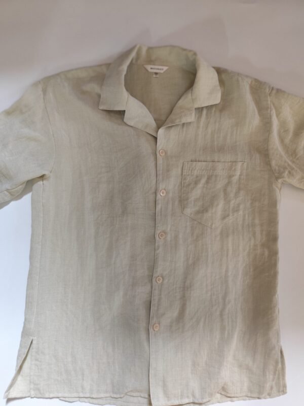 Mousy Button Down Short Sleeve - F, Beige - L: 65 - W: 49 - SL:20