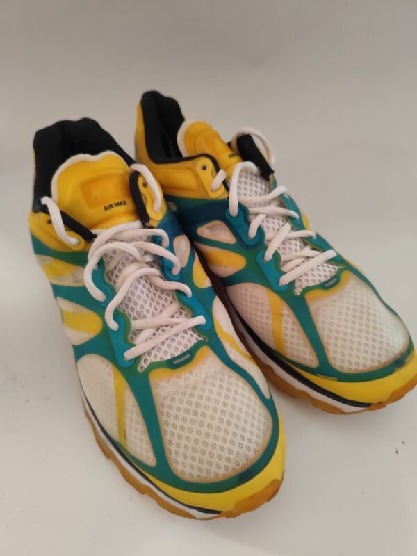 Nike Air Max, White Green & Yellow Mesh Sneakers - Multicolored, 44