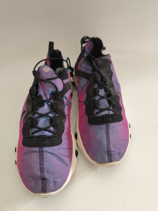 Nike Men’s React Element 55 PRM SU19 BQ9241-002 Shoes Black/Black-Laser Fuchsia Sneakers - Purple, 44 - Image 2