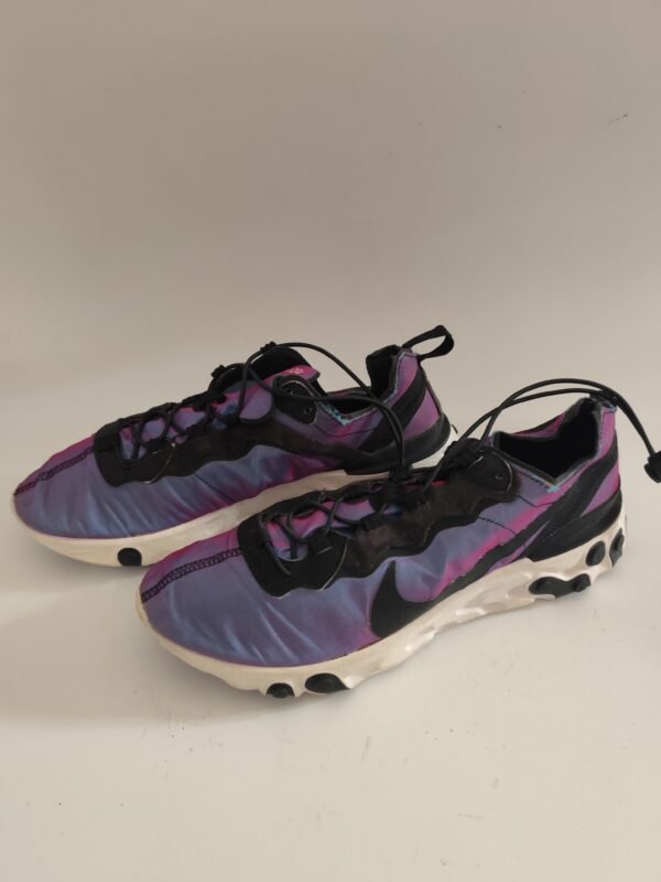 Nike Men’s React Element 55 PRM SU19 BQ9241-002 Shoes Black/Black-Laser Fuchsia Sneakers - Purple, 44 - Image 4