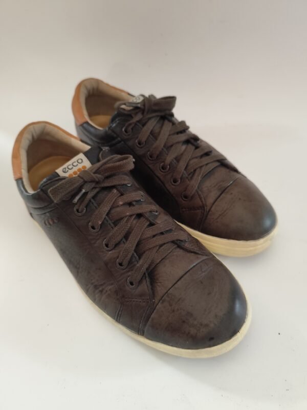 ecco Real Leather Xtra Width Shoes - Brown, 42